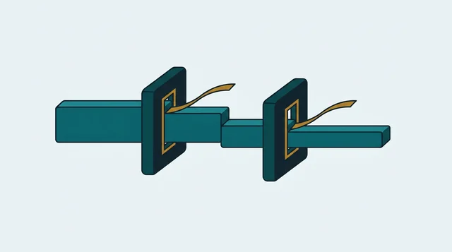 شريط يمرّ ببوّابتين وكل بوّابة تقتطع منه شريحة